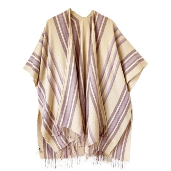 MADEWELL OneSize Striped Poncho Wrap Sweater - Picture 2 of 4